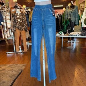 Elegant Blue Flare Jeans for Women